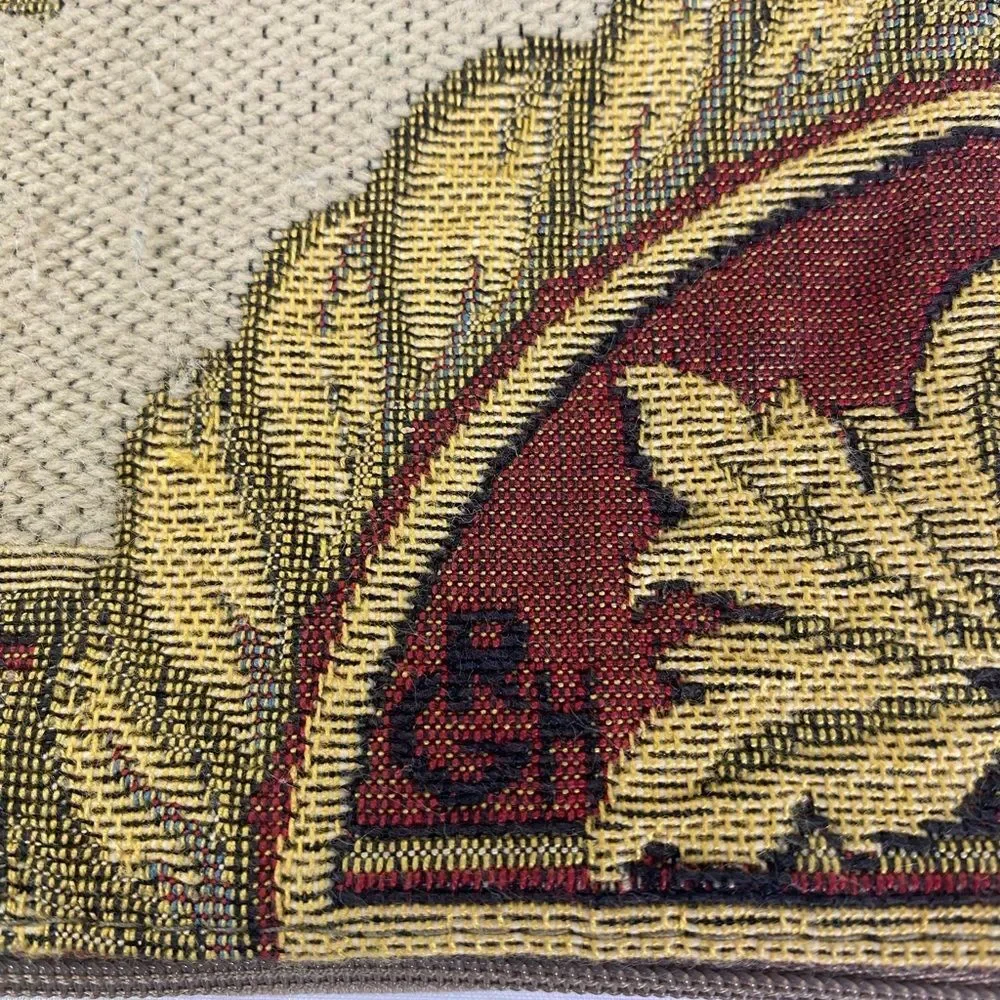 Floral Tapestry Accent Pillow Cover 50s 60s Signed GRH made in France